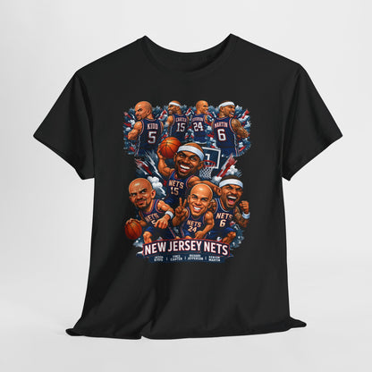 New Jersey Nets Vintage Team Collage T-Shirt — Classic NBA Legends Fan Tee