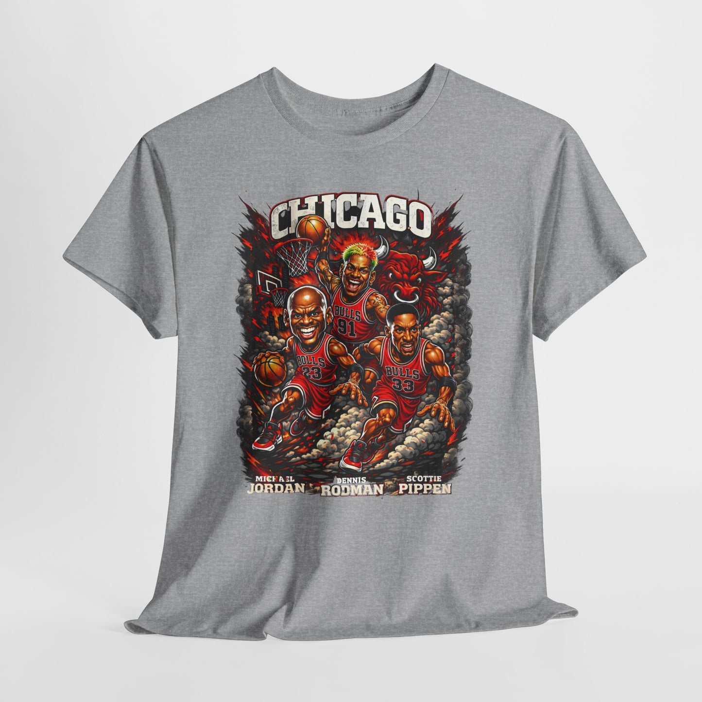 Chicago Bulls Retro Players Graphic Tee — Vintage Basketball Team Shirt