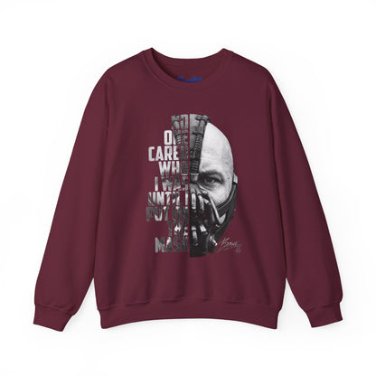 Bane Crewneck Sweatshirt - "No One Cared Who I Was Until I Put On The Mask" Graphic