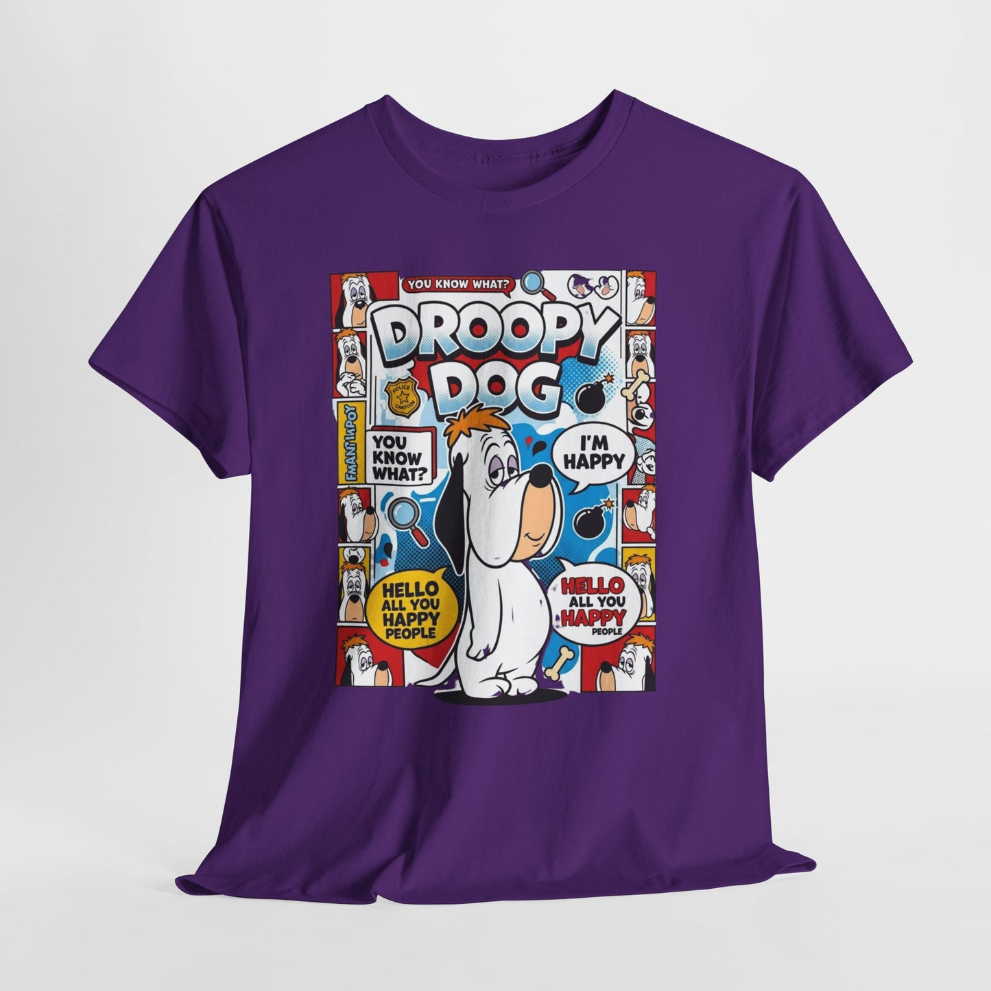 Droopy Dog Comic Tee — Retro Cartoon Graphic T-Shirt