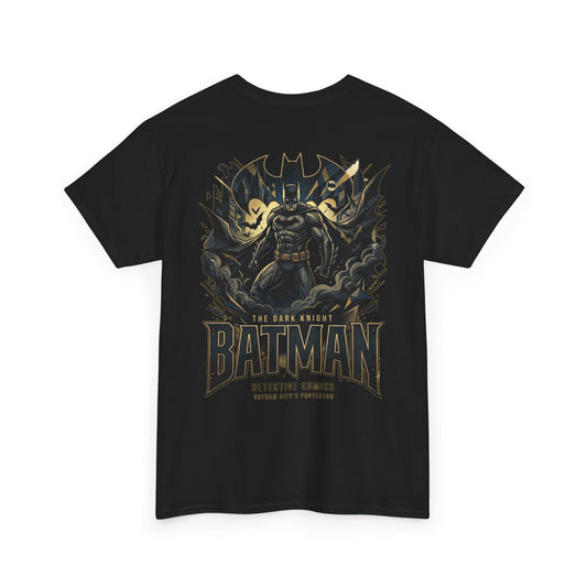 Batman Graphic Tee — Retro Logo & Dark Knight Back Print