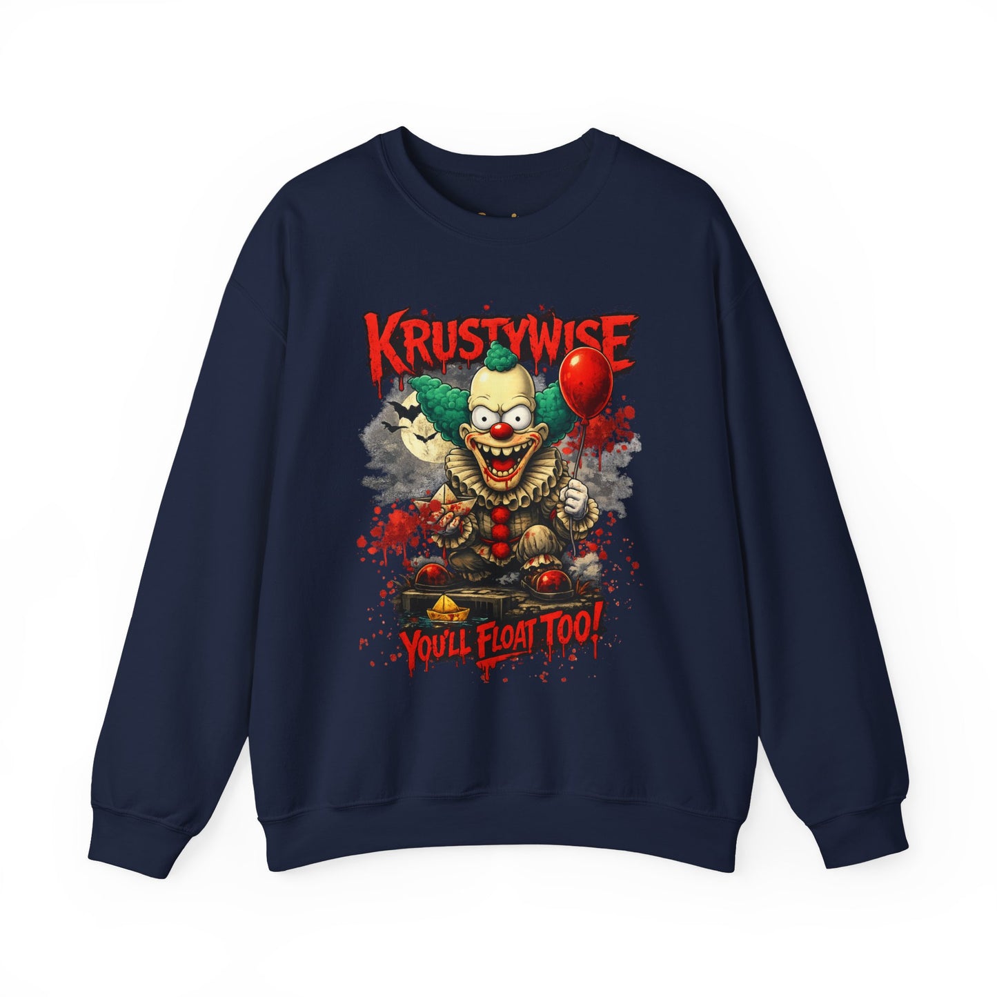 'Krustywise' Creepy Clown Design, "You’ll Float Too" Back Print