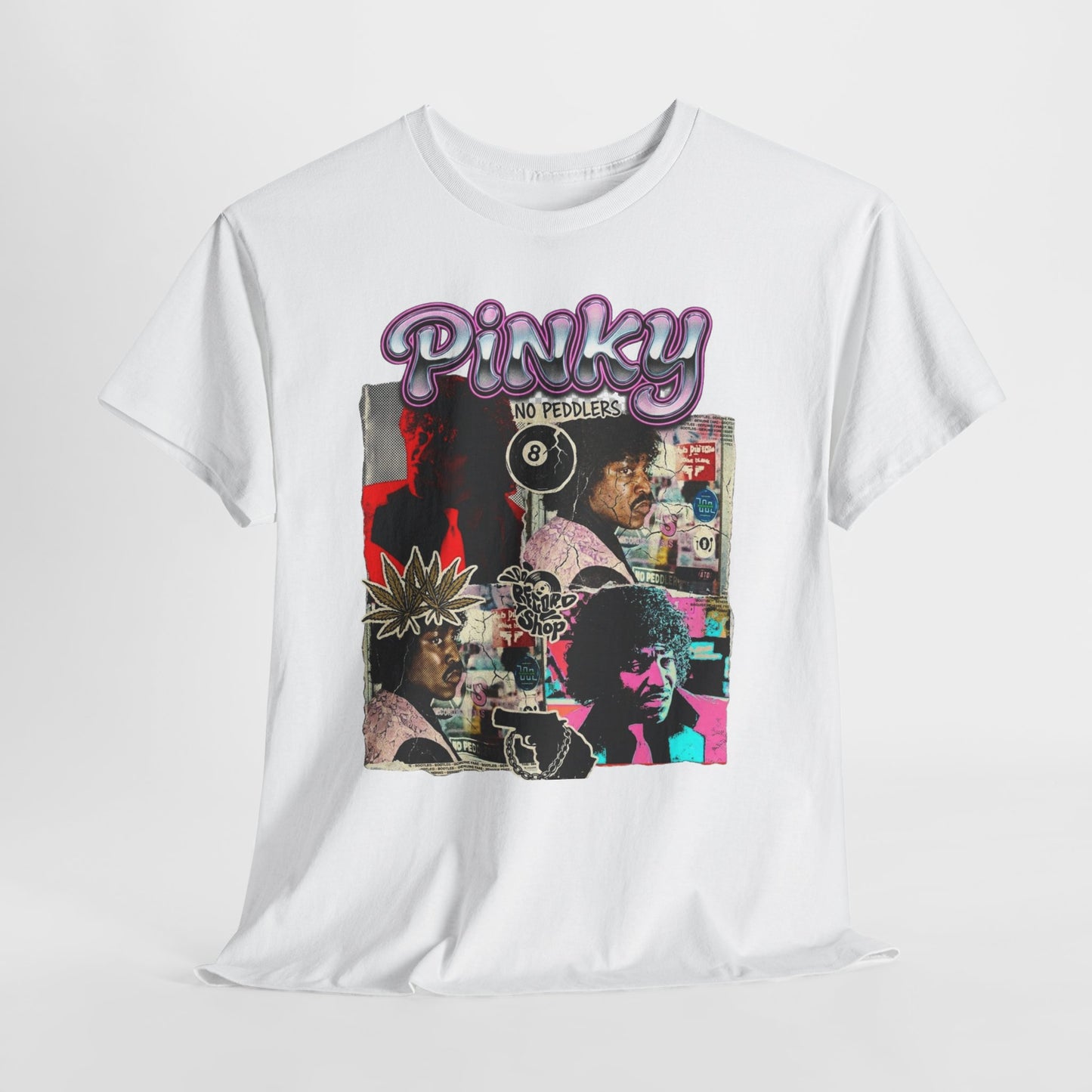 Pinky Retro Collage T-Shirt — Vintage Pop Art Movie Tee