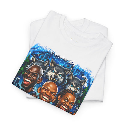 Timberwolves Legends T‑Shirt — Garnett, Cassell & Sprewell Retro Basketball Tee