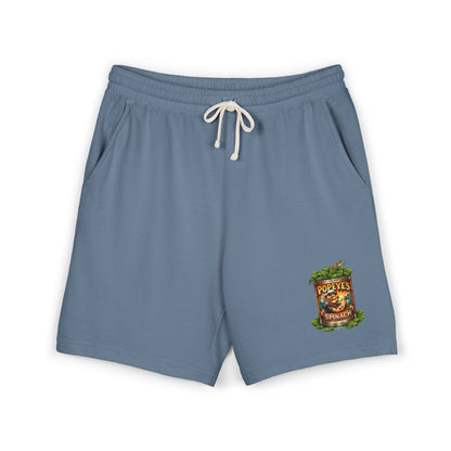 Vintage “Popeye’s Spinach” Graphic Sweat Shorts — Lightweight Fleece Lounge Shorts