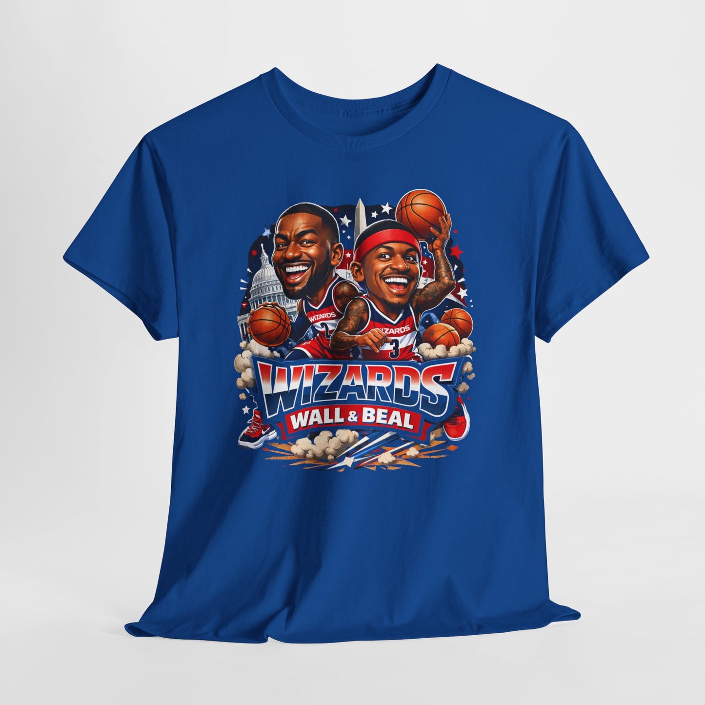 Wizards Basketball Vintage Player Caricature Tee – Wall & Ball Fan Shirt