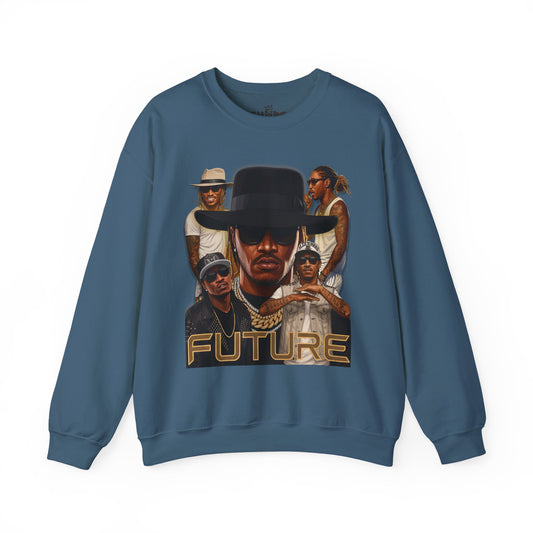 Futuristic Graphic Sweatshirt, Unisex Crewneck, Streetwear Style, Trendy Gift, Music Lovers Apparel, Casual Comfort