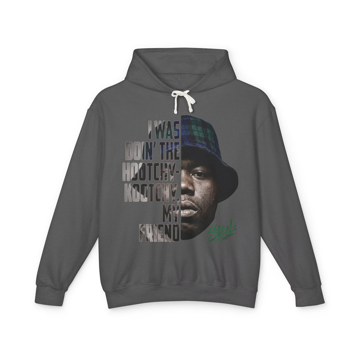 Steel "Juice" Hootchy Kootchy Hoodie – Vintage Movie Portrait Pullover