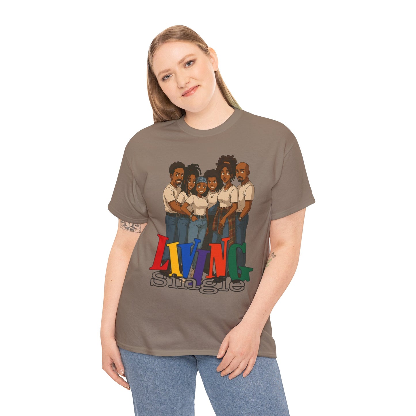 Living Single Unisex Heavy Cotton Tee - Nostalgic TV Show T-Shirt for Fans