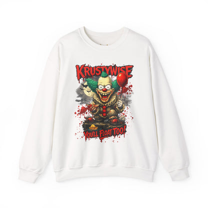 'Krustywise' Creepy Clown Design, "You’ll Float Too" Back Print