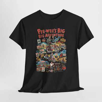 Pee-wee’s Epic Road Trip: A Collage of Adventure Graphic Tee