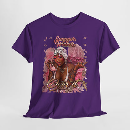 Over It Tee — ‘Summer’s Vibes’ Pink Afro Girl Graphic T-Shirt