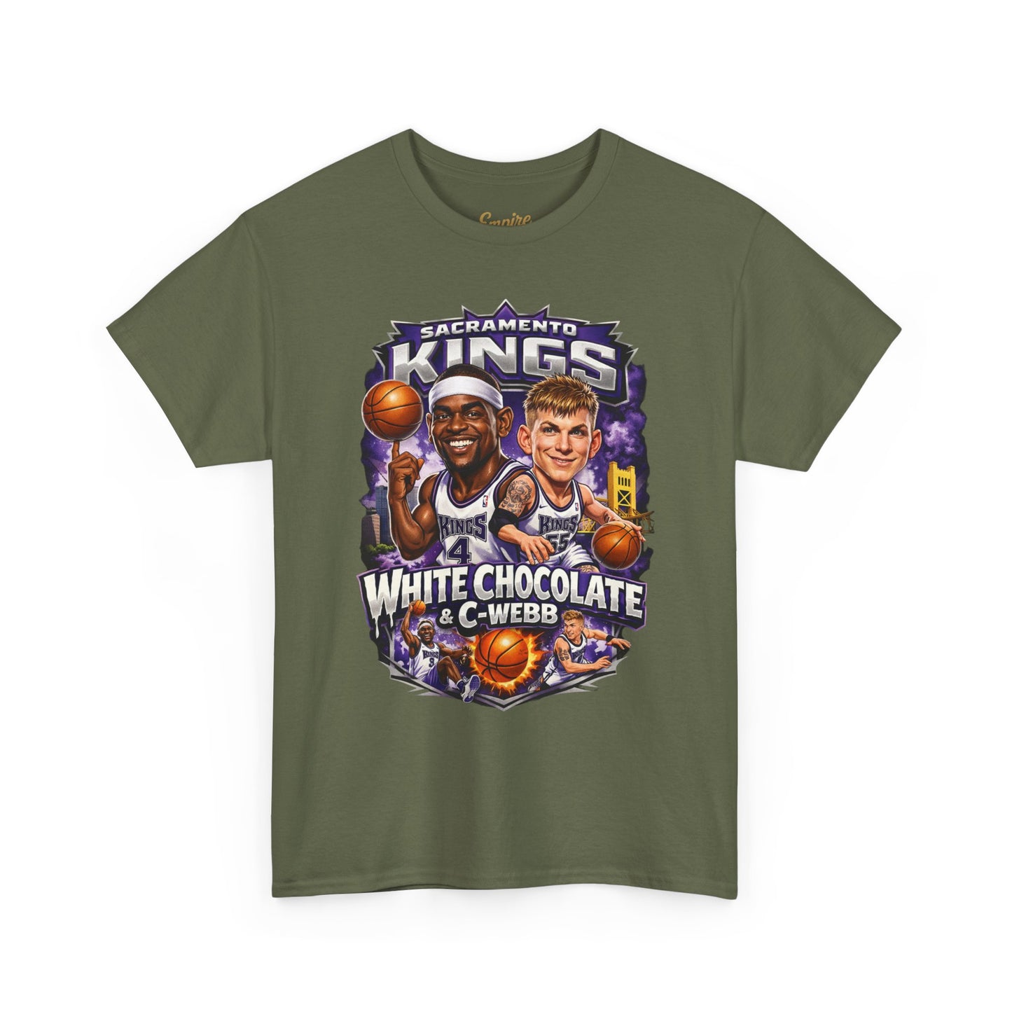 Sacramento Kings 'White Chocolate & C-Webb' Basketball Tee