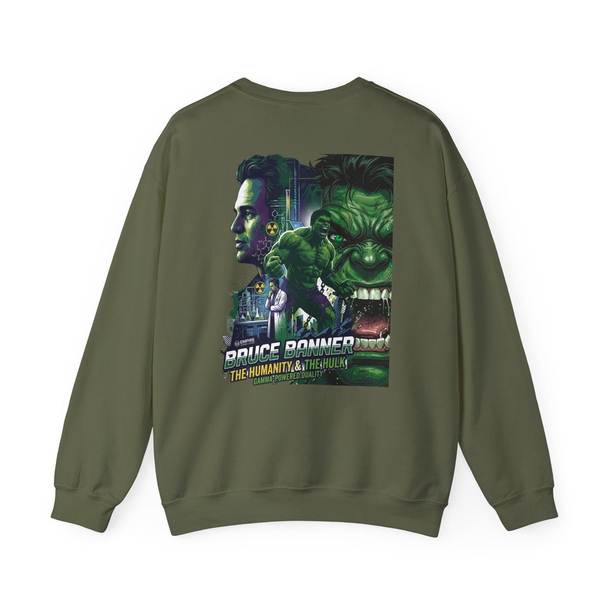 Hulk Graphic Crewneck Sweatshirt — Bruce Banner Movie Poster Design