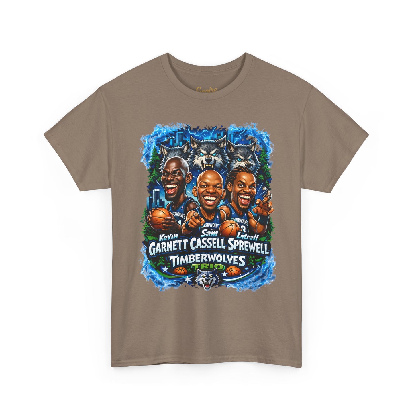 Timberwolves Legends T‑Shirt — Garnett, Cassell & Sprewell Retro Basketball Tee