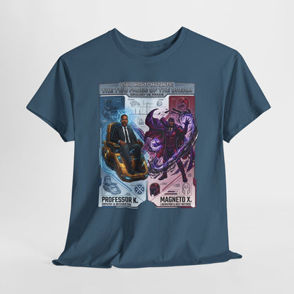Professor K vs Magneto X Graphic Tee — Retro Card Battle Design