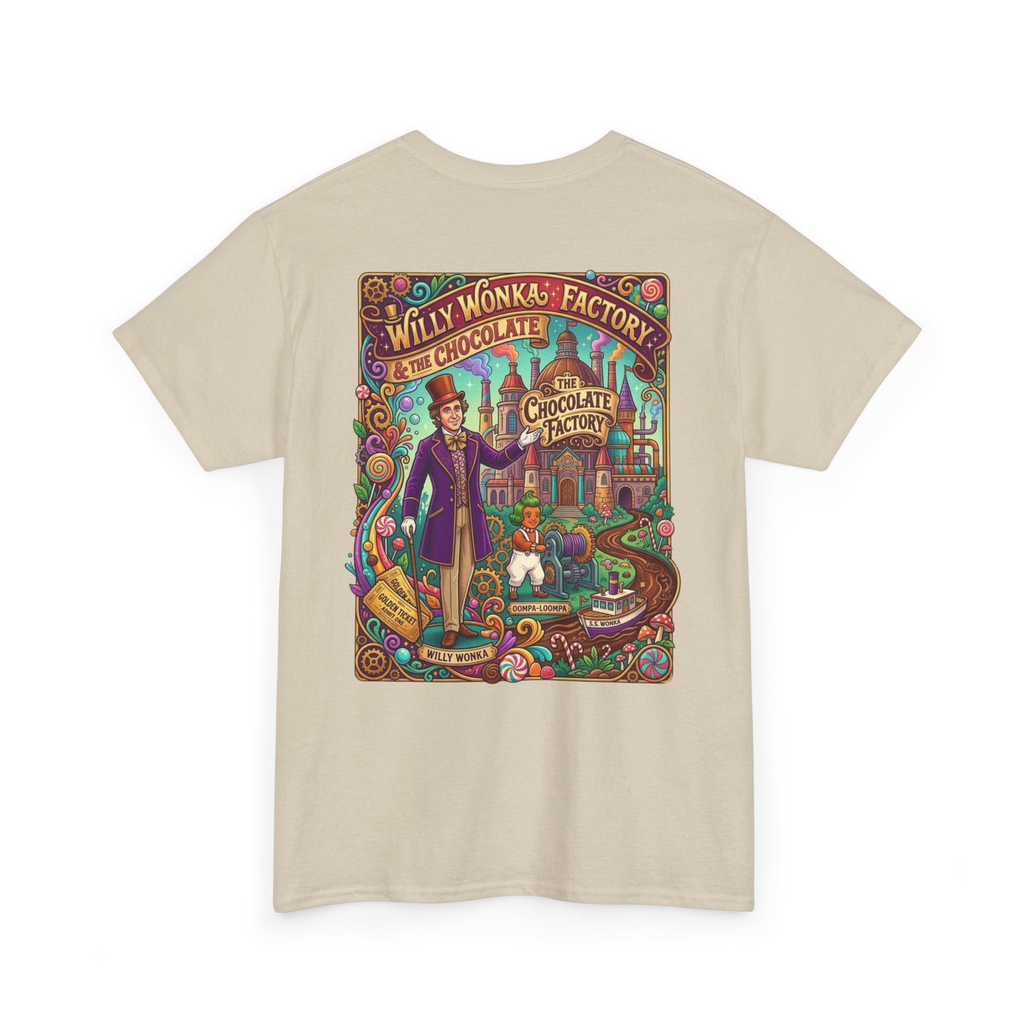 Willy Wonka Factory Graphic Tee — Vintage Chocolate Factory Illustration