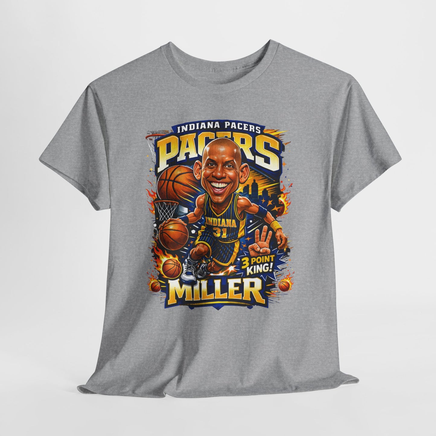 Pacers Miller 3-Point King Basketball T-Shirt