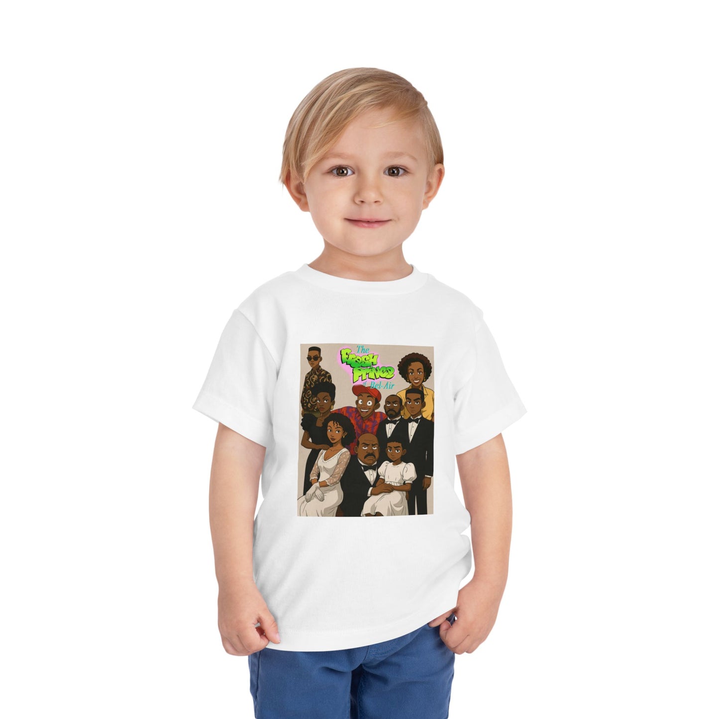 Cool Fresh Prince Cartoon Family Toddler Tee, Fun Kids T-Shirt, Unique Gift for Birthdays, Family Reunion, Playdate Outfit, Everyday Wear