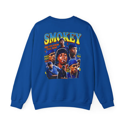 Smokey Graphic Sweatshirt – Retro Hip-Hop Photo Collage Crewneck
