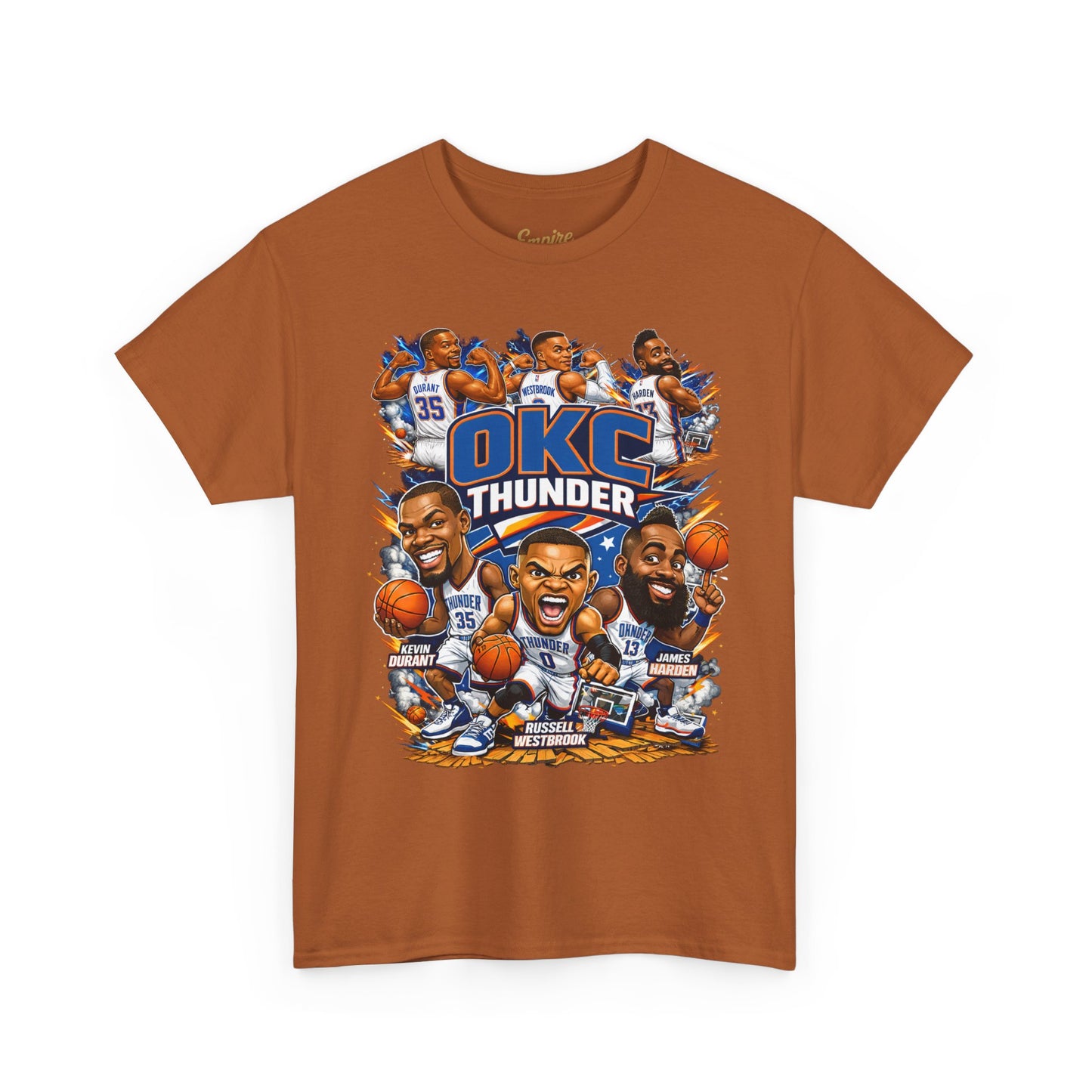 OKC Thunder Caricature Basketball T-Shirt — Team Players Graphic Tee