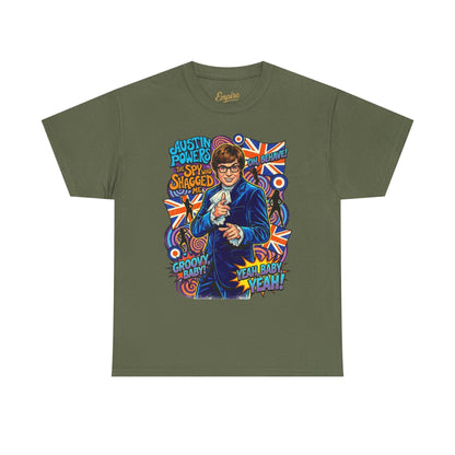 Austin Powers Retro Graphic Tee — "Yeah Baby!" Psychedelic 60s Pop Art T-Shirt