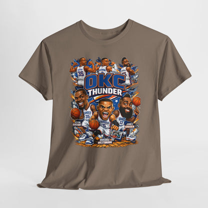 OKC Thunder Caricature Basketball T-Shirt — Team Players Graphic Tee