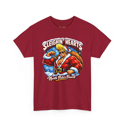 Johnny B 'Sleighin' Hearts' Christmas Tee — 'Where The Ho Ho Hos At' Holiday T-Shirt