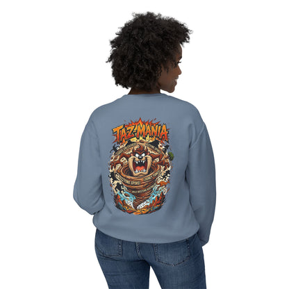 Taz Mania Crewneck Sweatshirt – Retro Cartoon Graphic Pullover