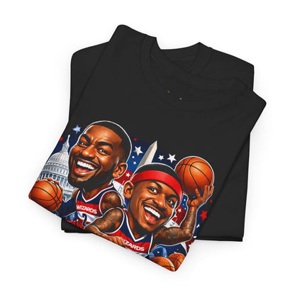 Wizards Basketball Vintage Player Caricature Tee – Wall & Ball Fan Shirt