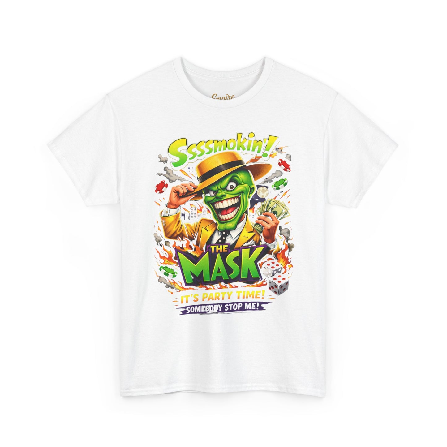 The Mask Graphic Tee — 'Ssssmokin!' Retro Movie Design