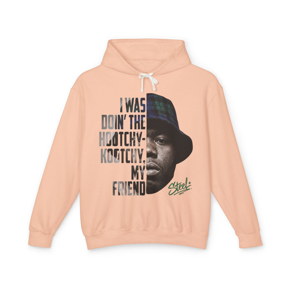 Steel "Juice" Hootchy Kootchy Hoodie – Vintage Movie Portrait Pullover
