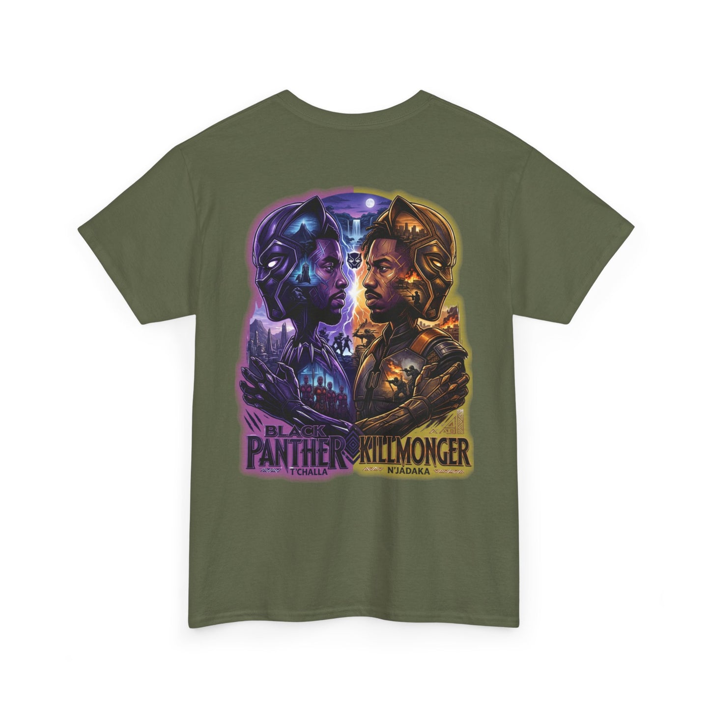 Black Panther vs Killmonger Graphic Tee – Retro Marvel Movie Poster T-Shirt