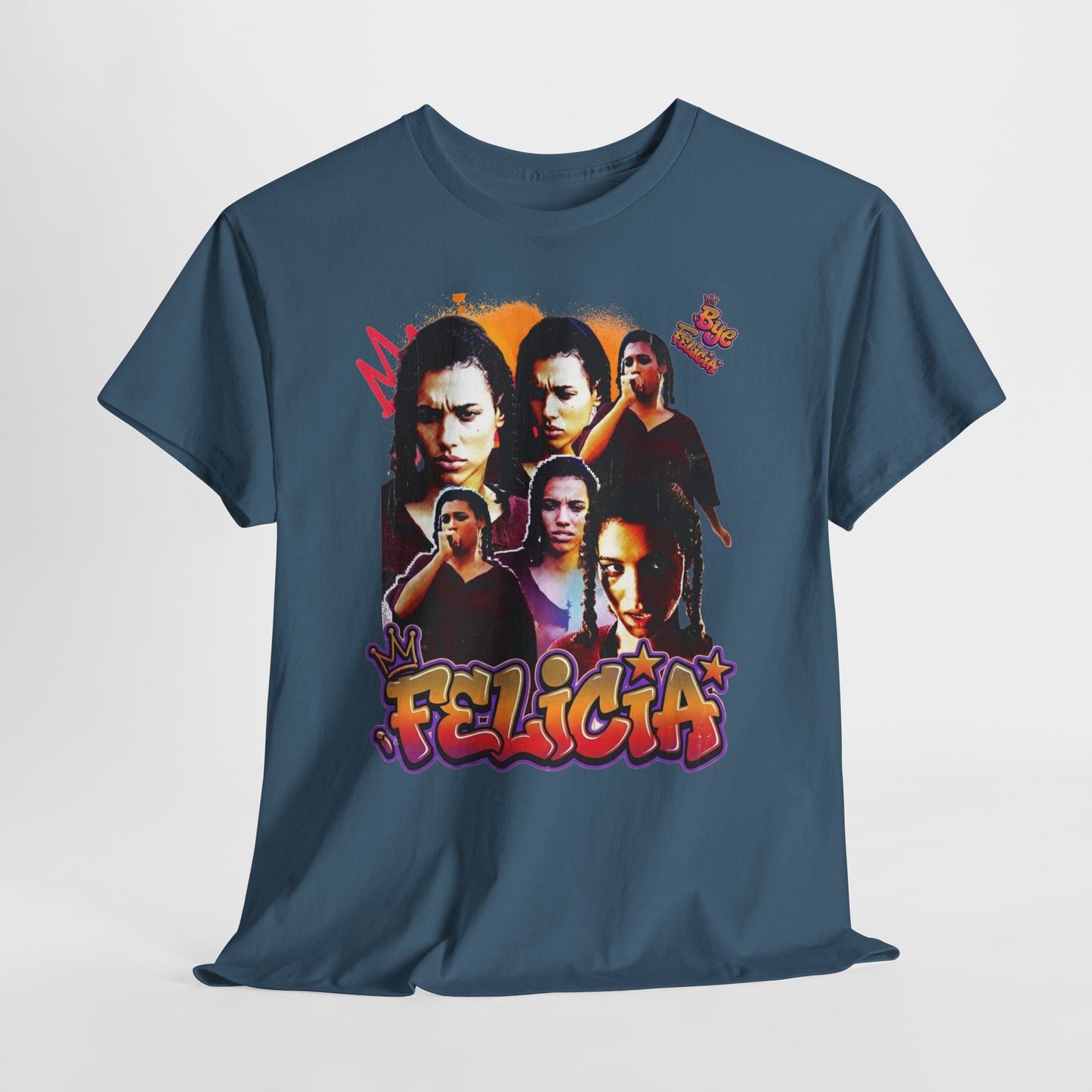 Bye Felicia Graphic Tee — Retro Movie Collage Portrait T-Shirt