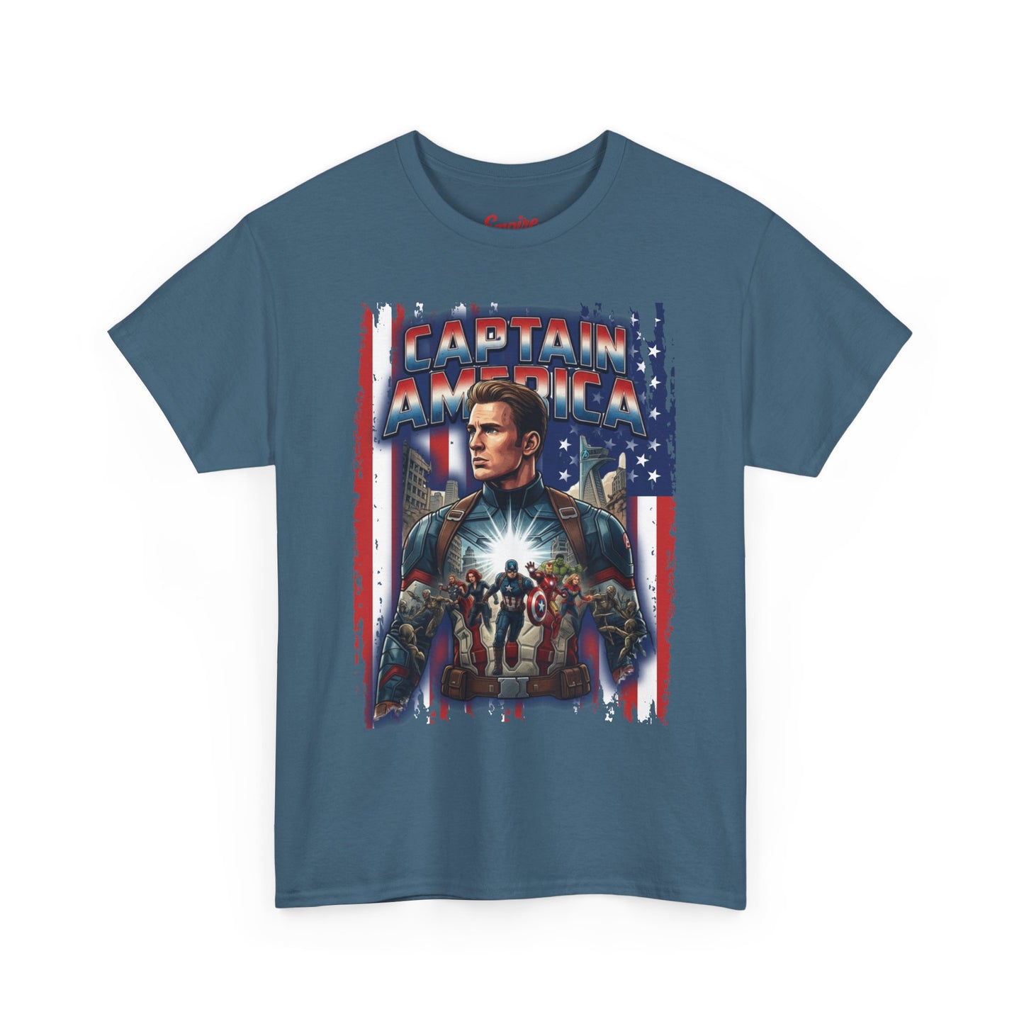 Captain America Graphic Tee - Patriotic Superhero Movie Poster T-Shirt