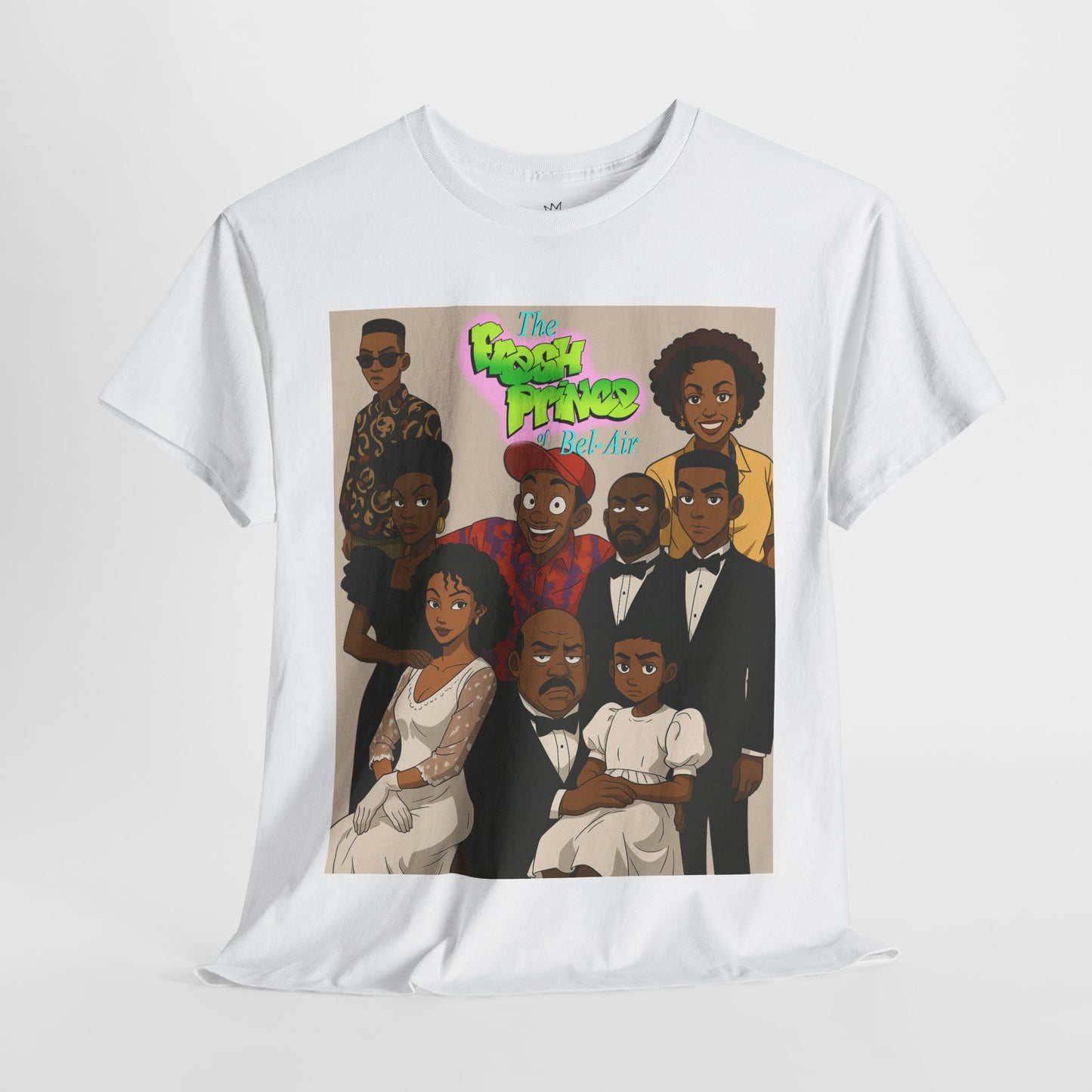 The Fresh Prince Unisex Heavy Cotton Tee - Nostalgic Cartoon Graphic Shirt