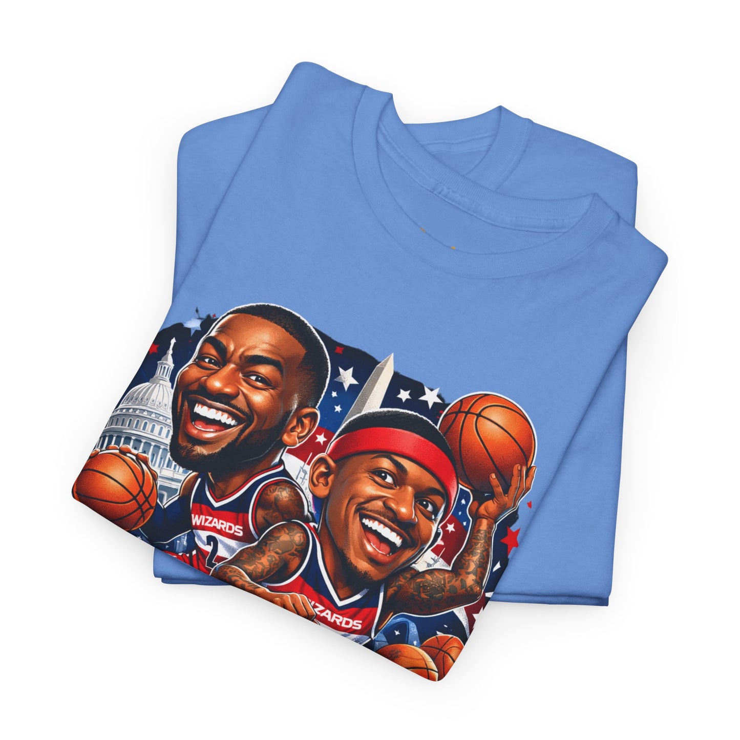 Wizards Basketball Vintage Player Caricature Tee – Wall & Ball Fan Shirt