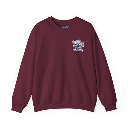 Pinky and the Brain Crewneck Sweatshirt - 'Time to Take Over the World' Graphic