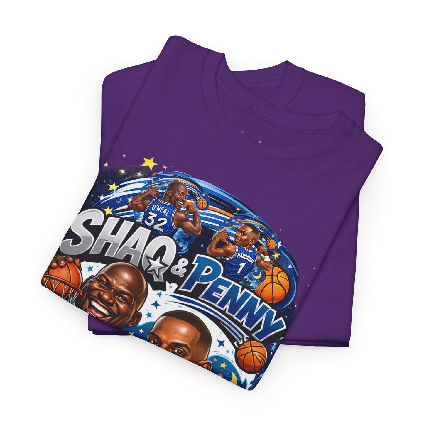 Orlando Magic Basketball Tee — Shaq & Penny Retro Cartoon Design