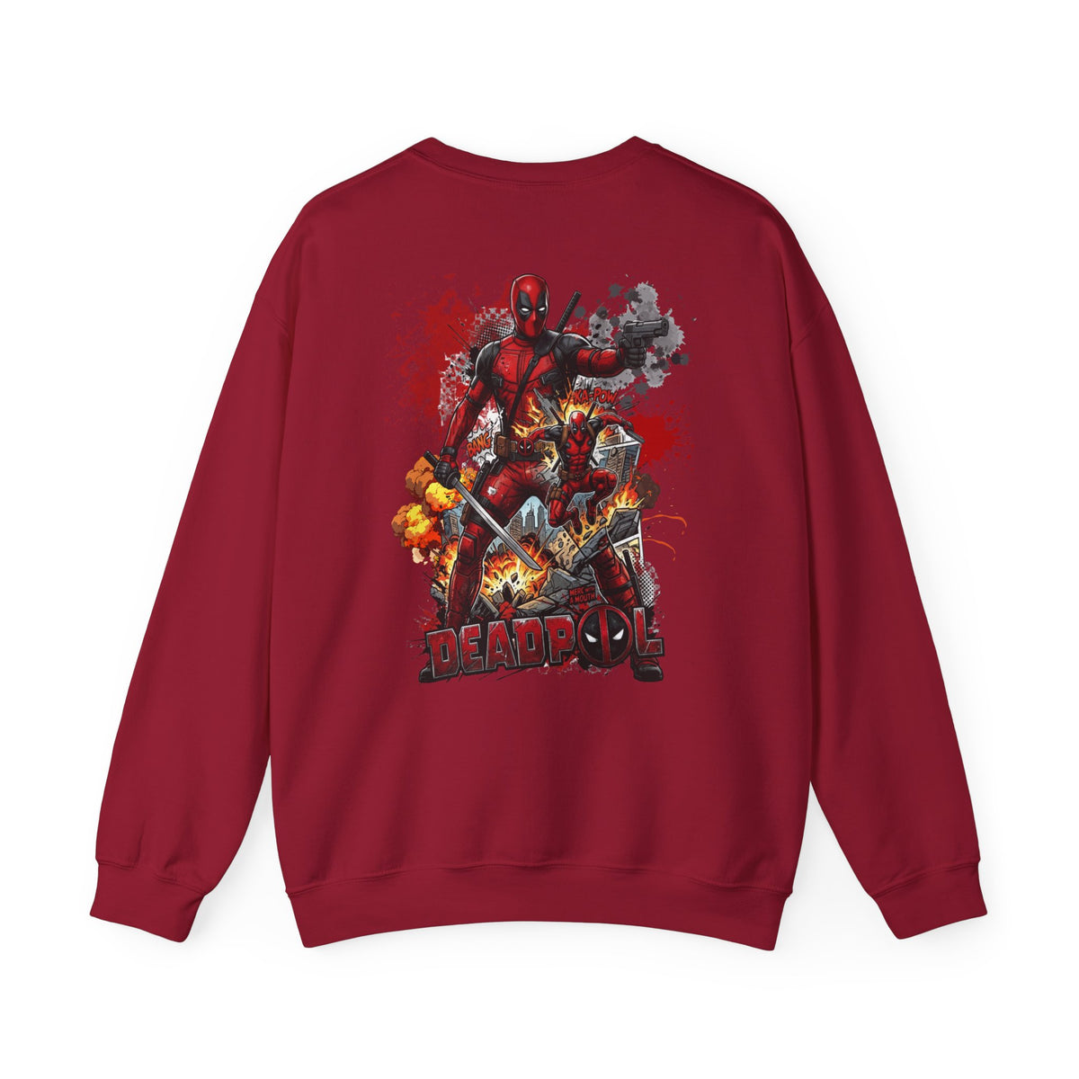 Deadpool Graphic Sweatshirt – Comic Superhero Crewneck