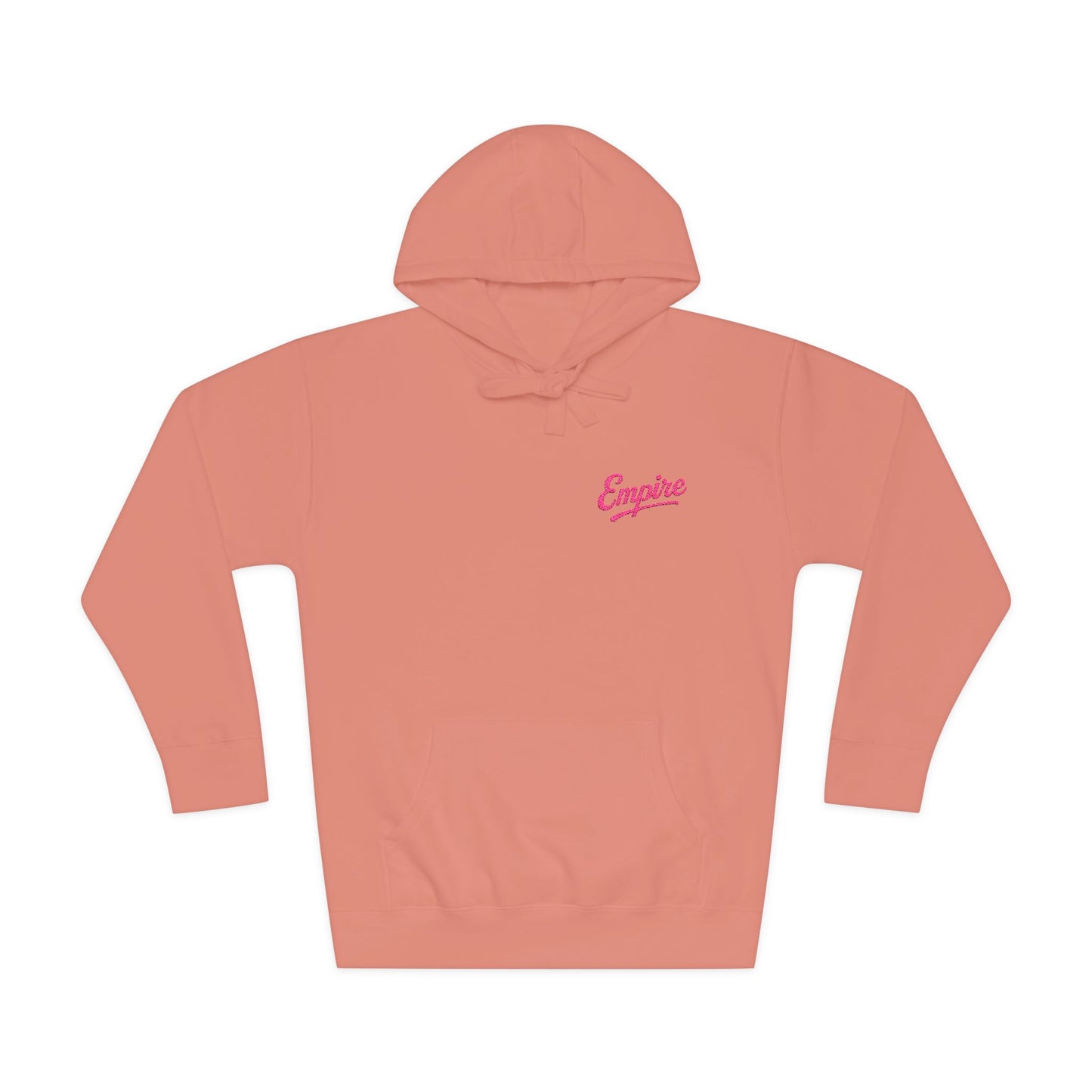 Empire Signature Embroidered Hoodie — Minimal Fleece with Pink 'Empire' Logo