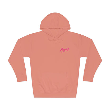 Empire Signature Embroidered Hoodie — Minimal Fleece with Pink 'Empire' Logo