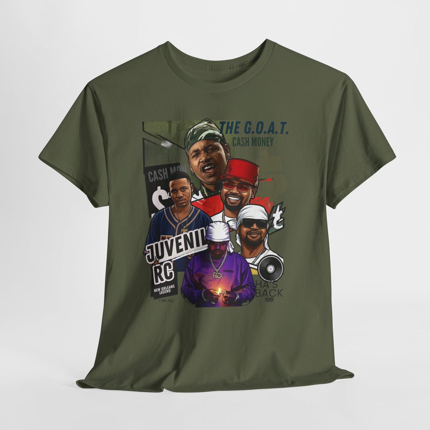 Juvenile Hip Hop Legends Collage Tee — "The G.O.A.T." Graphic Shirt