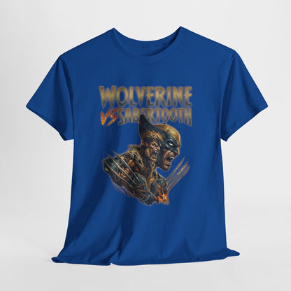 Wolverine vs Sabretooth Tee — Vintage Comic Battle Graphic T-Shirt