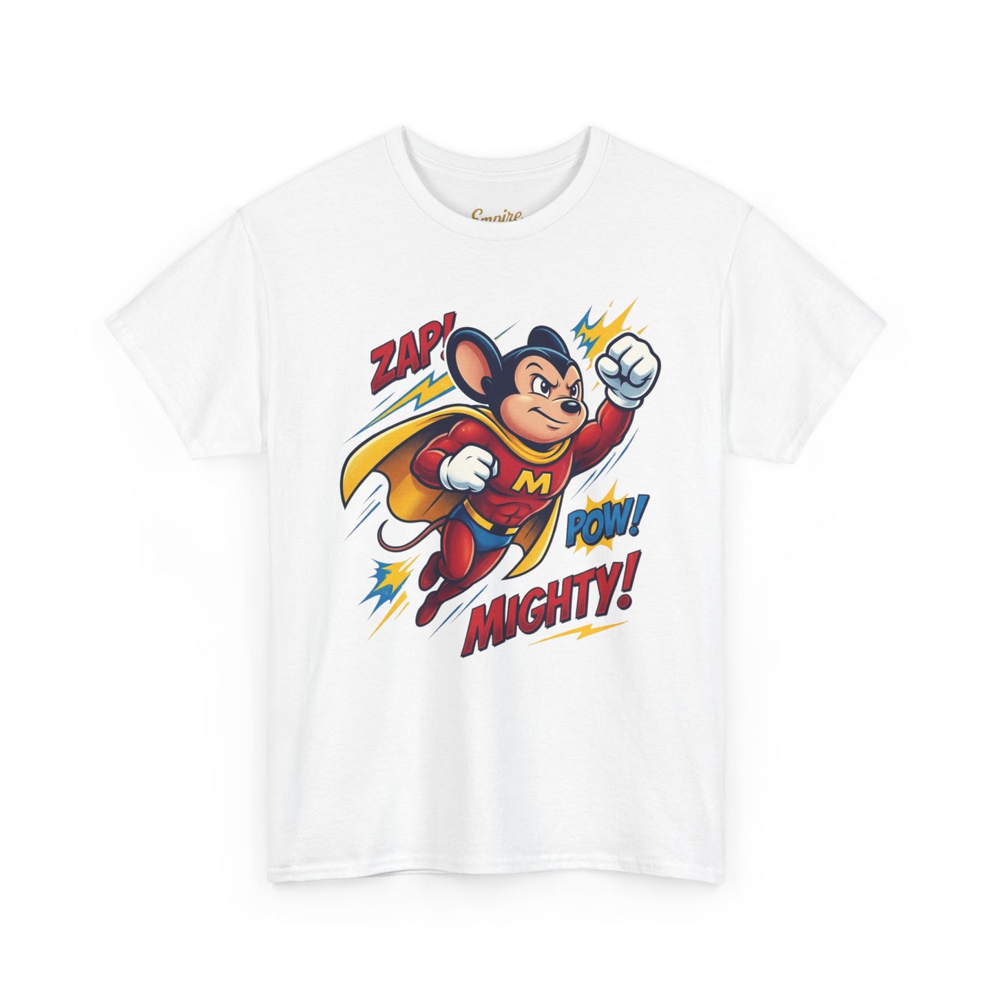 Mighty Mouse Comic Tee — Retro Superhero Kids Graphic T-Shirt