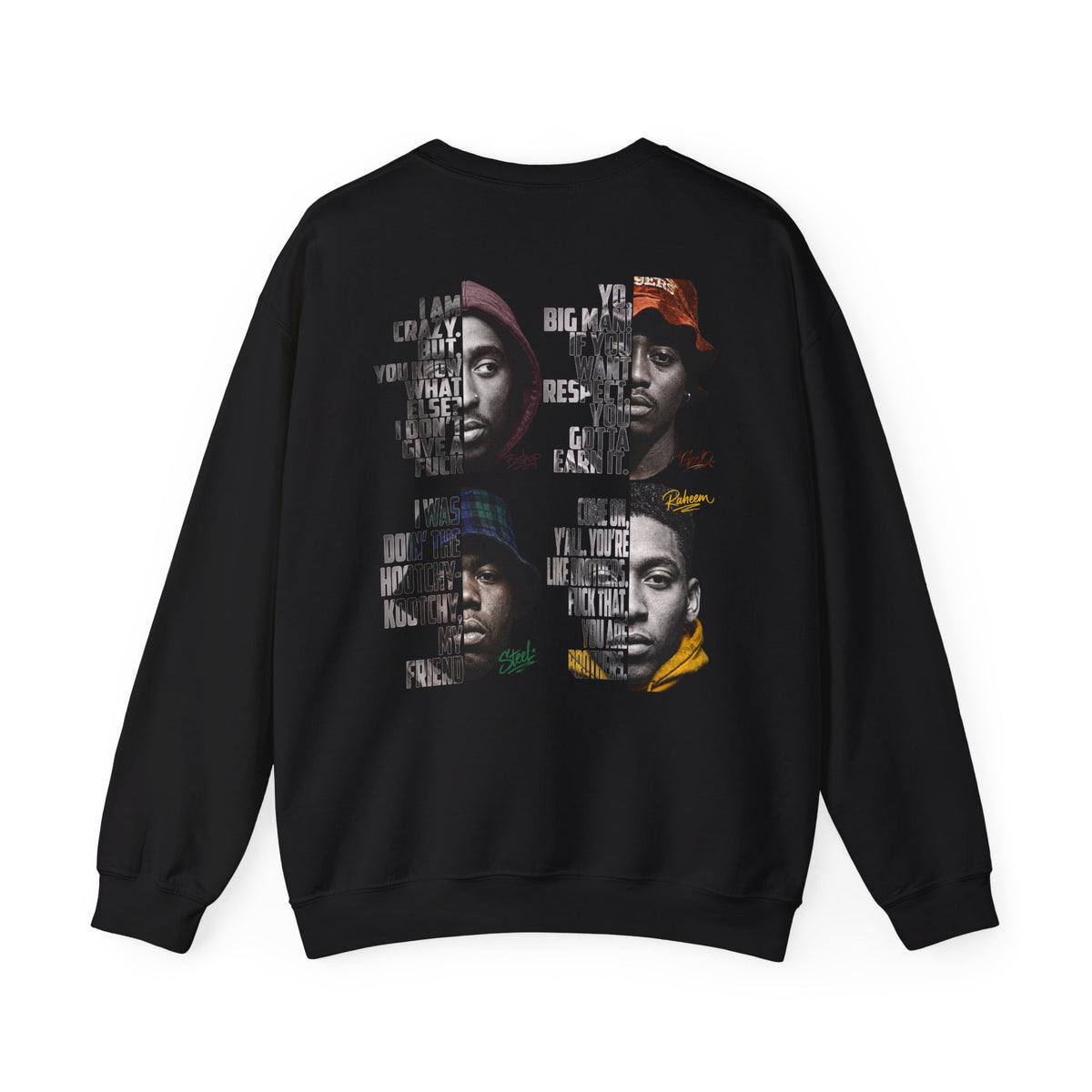 Wrecking Crew "Juice" Crewneck Sweatshirt — Vintage Movie Portraits with Lyrics