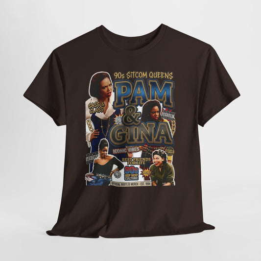 Pam & Gina Throwback Collage T-Shirt — 90s TV Queens Graphic Tee