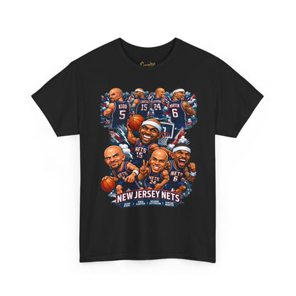 New Jersey Nets Vintage Team Collage T-Shirt — Classic NBA Legends Fan Tee