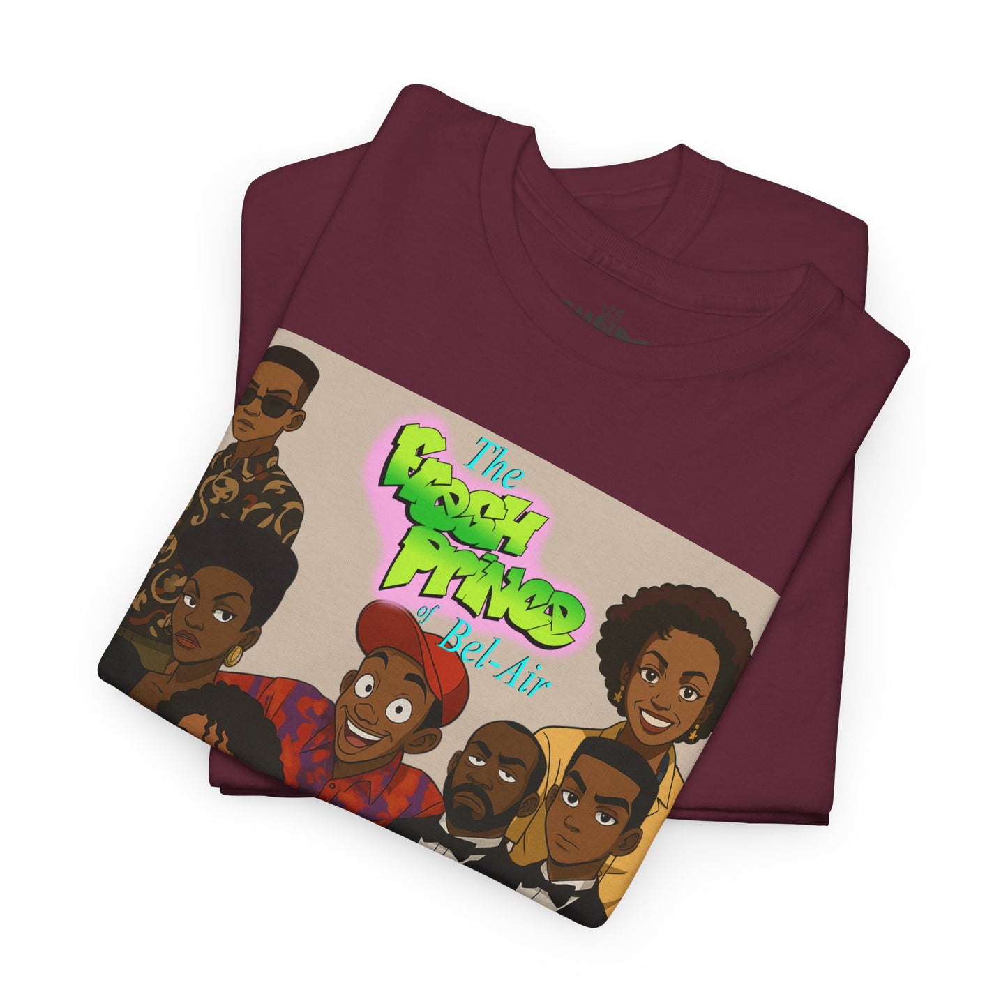 The Fresh Prince Unisex Heavy Cotton Tee - Nostalgic Cartoon Graphic Shirt