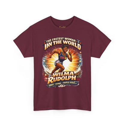 Wilma Rudolph “The Fastest Woman in the World” Graphic Tee – 1960 Rome Triple Gold Olympic Tribute Shirt